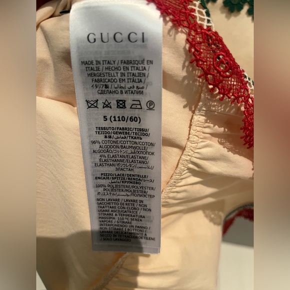 AUTH GIRLS’ GUCCI S/S GIRLS’ IVORY COTTON TIERED DRESS - SZ 5Y - Picture 8 of 10